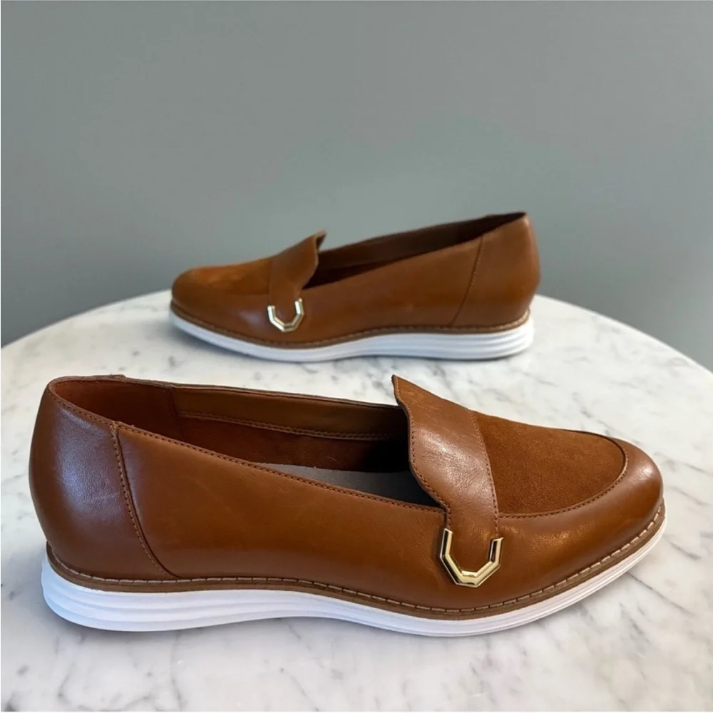 Cole Haan OriginalGrand C Buckle Loafers Brown Leather Comfort Flats 6.5B NWT